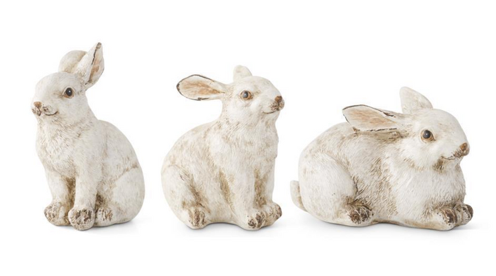 SMALL GREY RESIN BUNNY