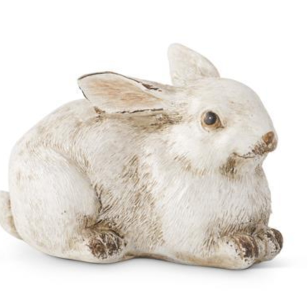 SMALL GREY RESIN BUNNY