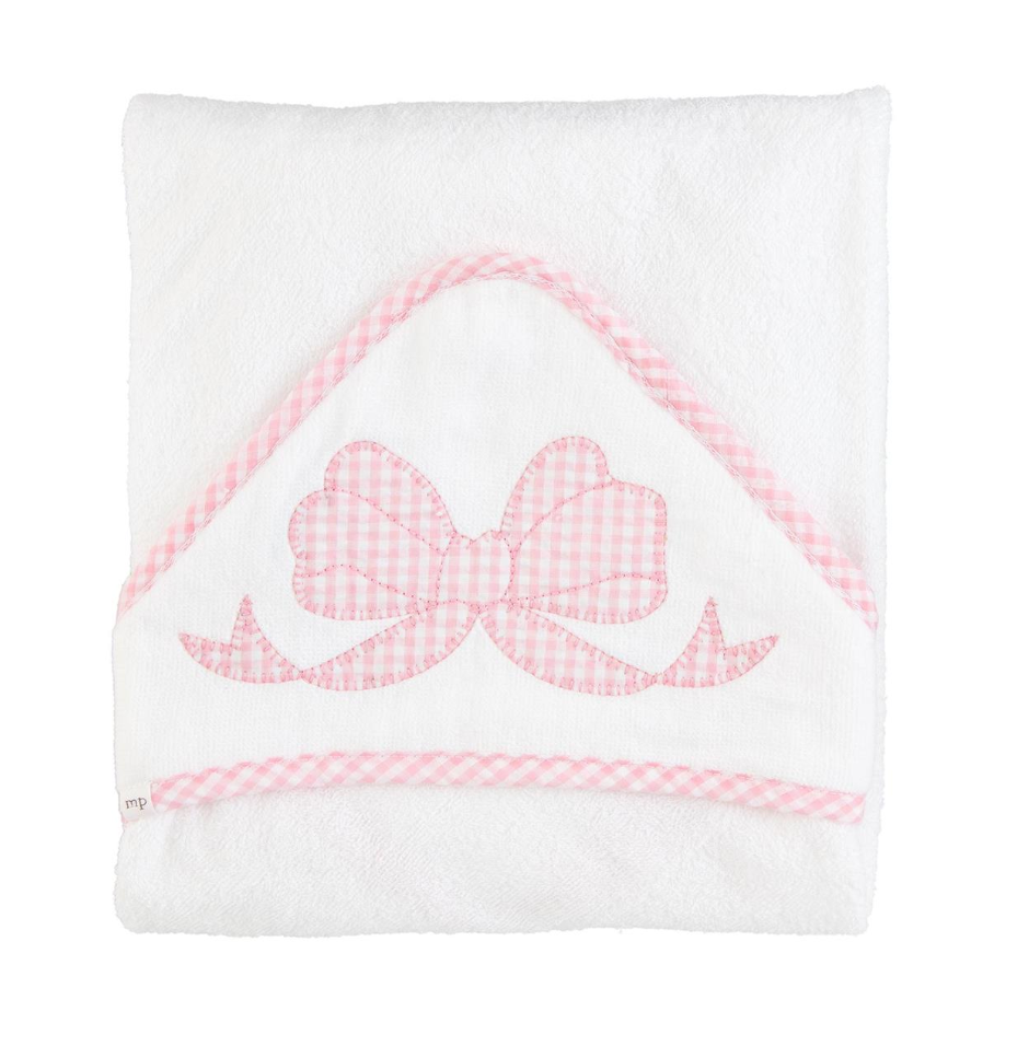BOW APPLIQUE HOODED TOWEL