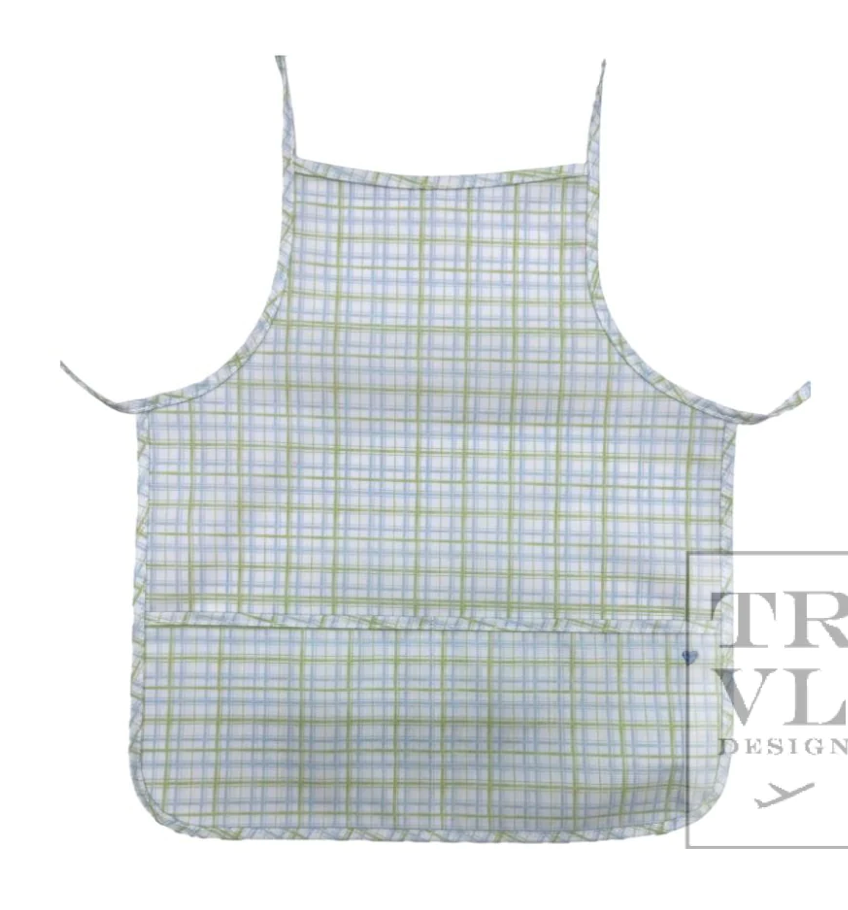CLASSIC PLAID GREEN KIDS APRON