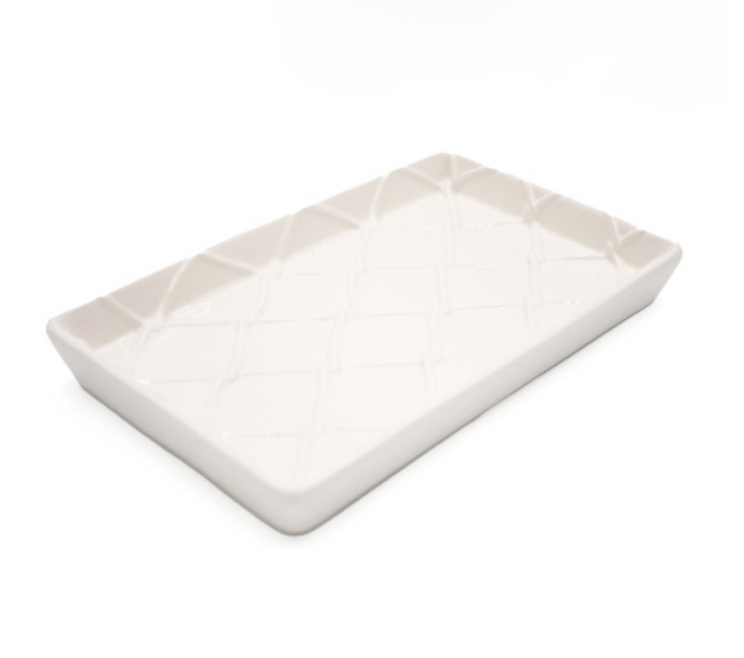 WHITE TEXTURED GUEST NAPKIN TRAY
