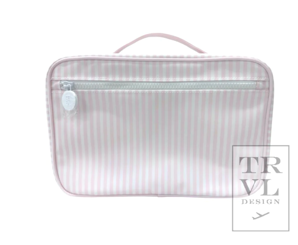 hanging travel makeup bag PINK STRIPE PIMLICO LARGE HANGING TOILETRY BAG – Walker Boutique