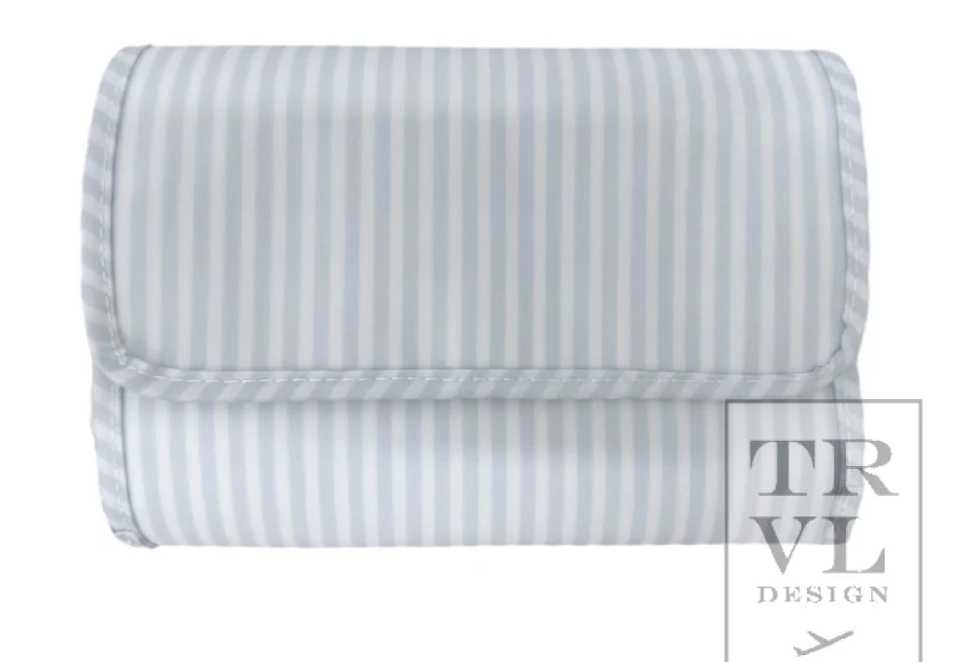 BLUE PIMLICO STRIPE MINI ROLLUP BAG