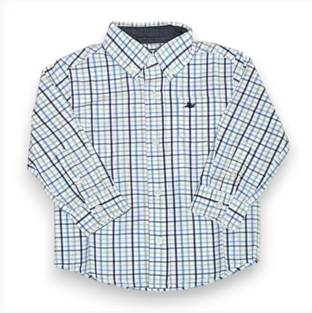 NAVY, BLUE & GREEN DRESS SHIRT