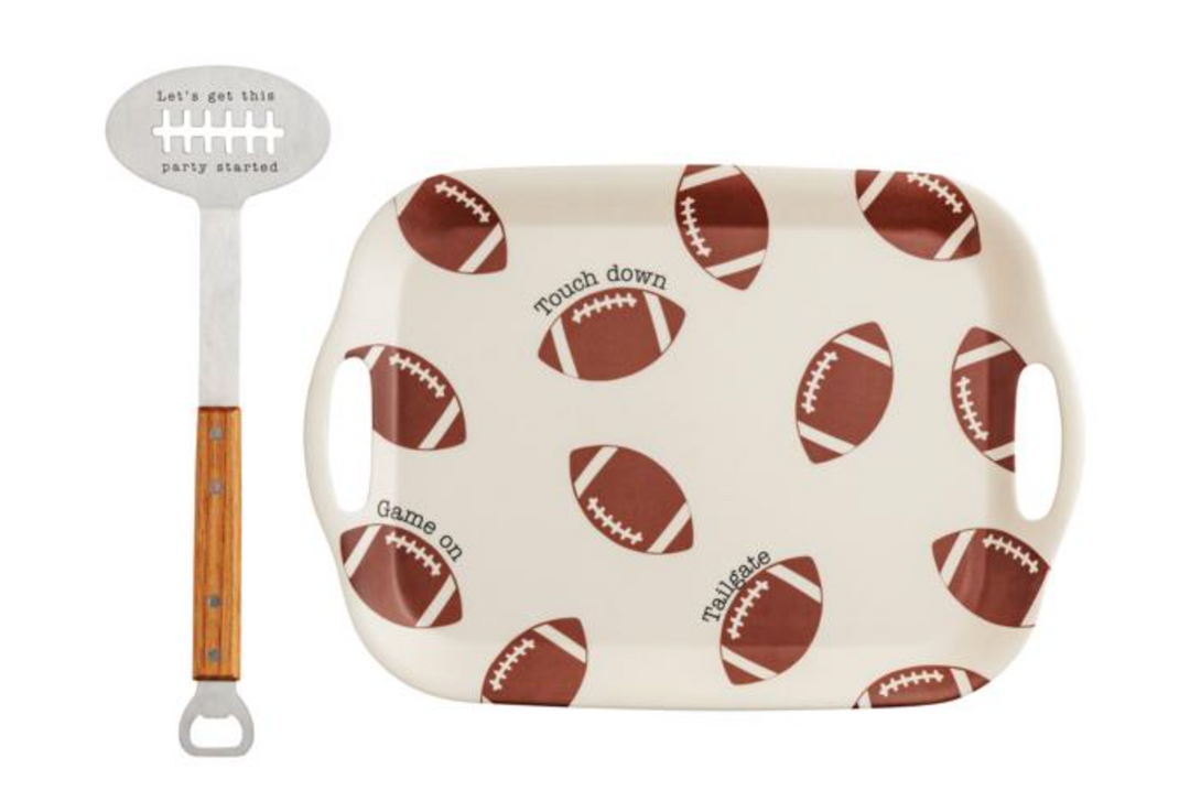 FOOTBALL TRAY & SPATULA SET