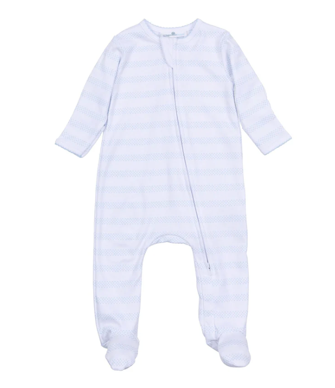 Baby of Mine Blue Zipper Footie – Soft Baby Boy One-Piece