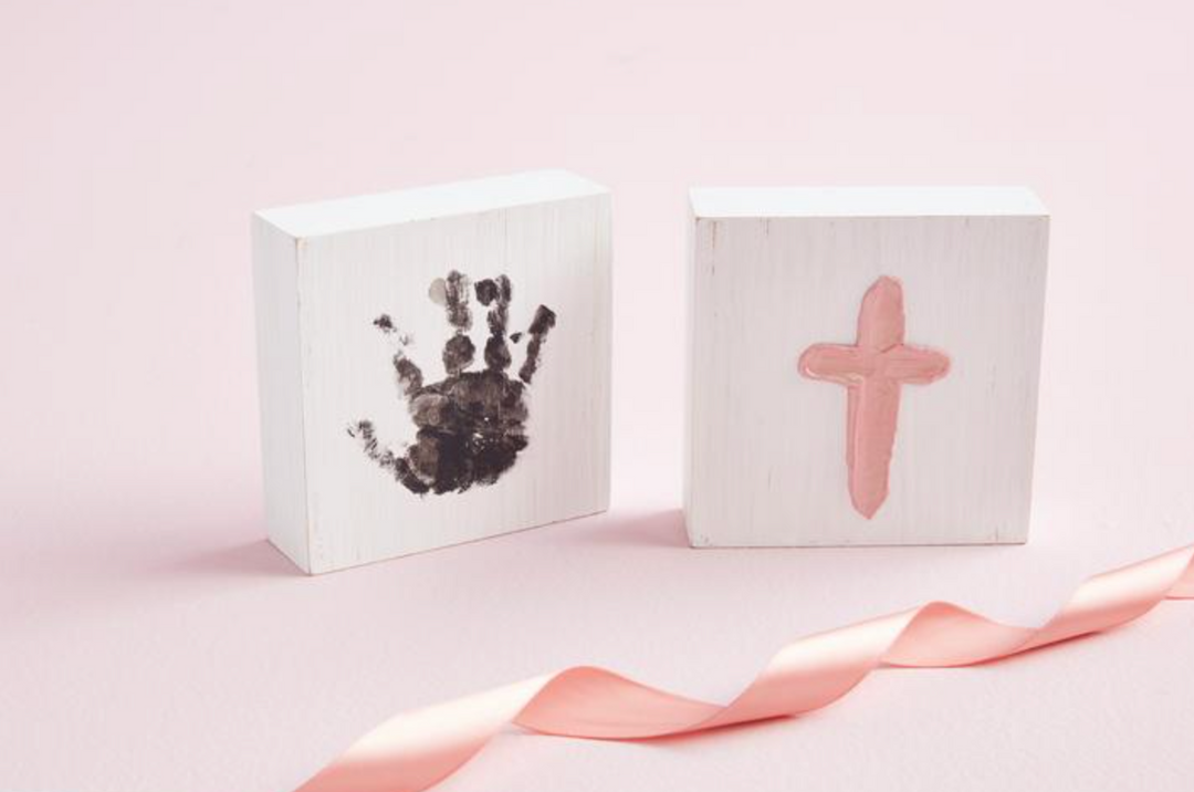 Blue Cross & Handprint Kit β Baby Keepsake Gift Set for Baptism or Christening | Walker Boutique