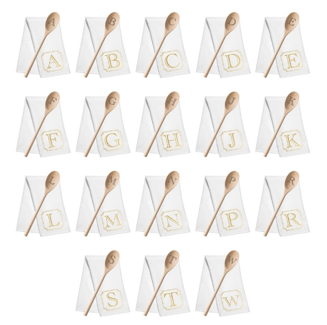 TEA TOWEL/SPOON INITIAL