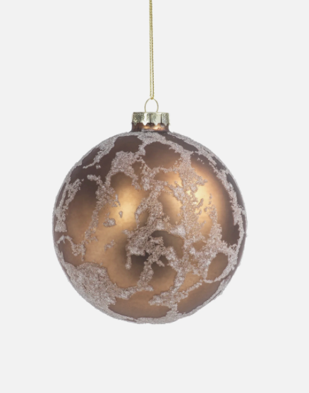 METALLIC DARK COPPER BEADED ORNAMENT