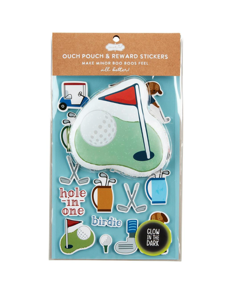 GOLF FLAG OUCH POUCH & STICKER SET