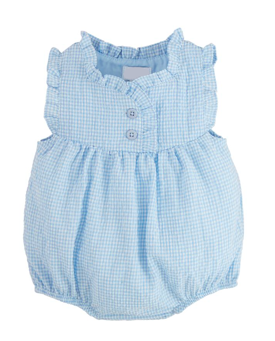 BLUE CHECK RUFFLE EDGE BUBBLE