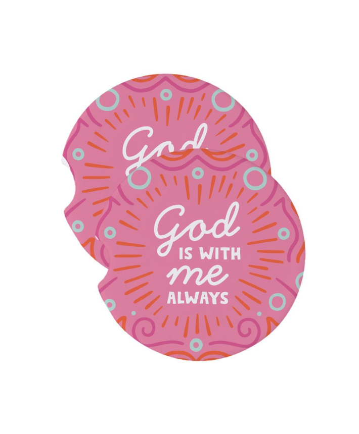 GOD IS WITH ME CAR COASTERS