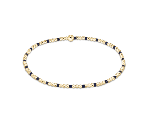 GAMEDAY HOPE SINCERITY PATTERN 2MM BEAD BRACELET - MATTE NAVY