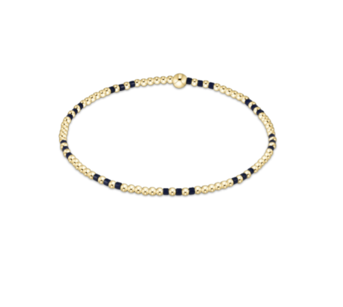 GAMEDAY HOPE JOY PATTERN 2MM BEAD BRACELET - MATTE NAVY