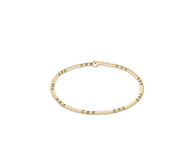 GAMEDAY HOPE JOY PATTERN 2MM BEAD BRACELET - GOLD LUSTER