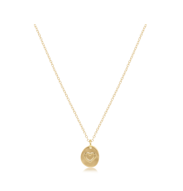 16" NECKLACE GOLD - INSPIRE LOVE SMALL GOLD CHARM