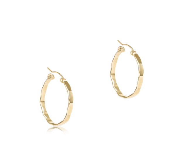 SCALLOPED ROUND GOLD 1.25" HOOP - SMOOTH