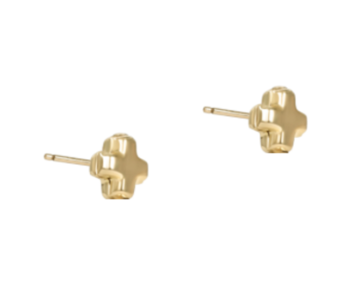 SIGNATURE CROSS SMALL GOLD STUD - GOLD