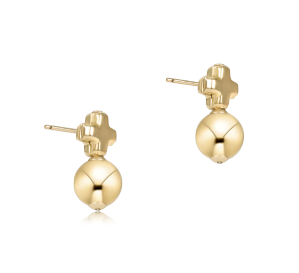 SIGNATURE CROSS SMALL GOLD STUD - CLASSIC GOLD
