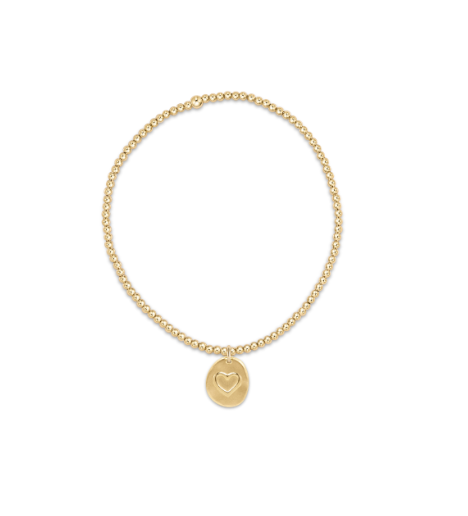 CLASSIC GOLD 2MM BEAD BRACELET - INSPIRE LOVE SMALL GOLD CHARM