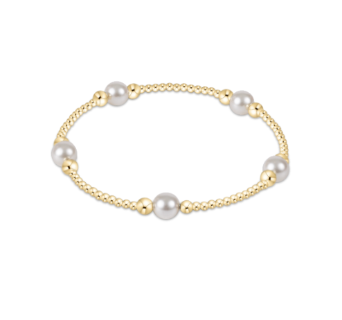 PURPOSE PEARL 6MM BEAD BRACELET - GOLD