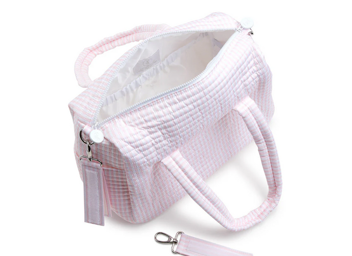 PIMLICO STRIPE PINK QUILTED STROLLER BAG