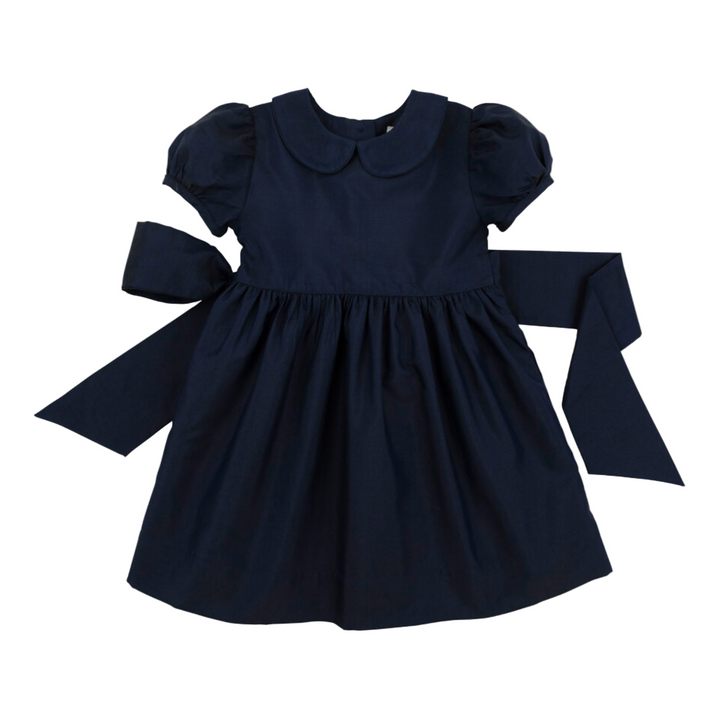 The Beaufort Bonnet Company: Nantucket Navy Grandccasion Cindy Lou Sash Dress – Classic Girls Holiday Dress with Bow Sash | Walker Boutique