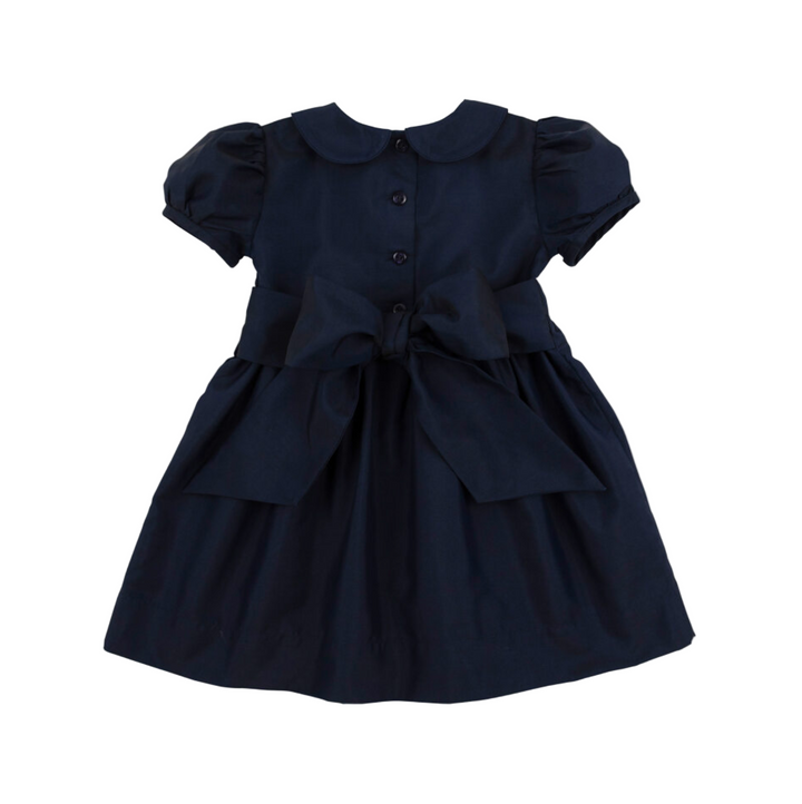 The Beaufort Bonnet Company: Nantucket Navy Grandccasion Cindy Lou Sash Dress – Classic Girls Holiday Dress with Bow Sash | Walker Boutique