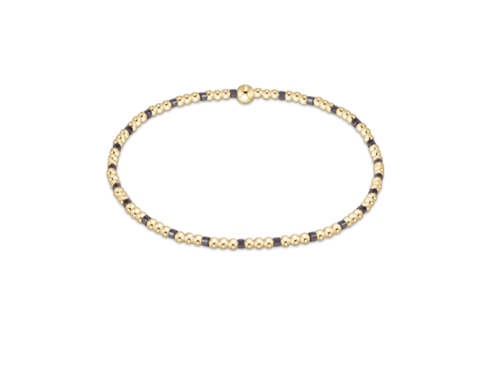 HOPE SINCERITY PATTERN 2MM BEAD BRACELET - TAUPE WITH A TWIST