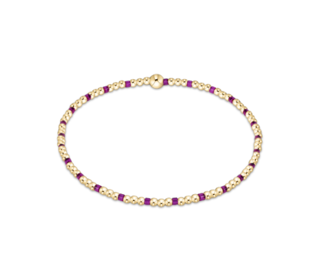 HOPE SINCERITY PATTERN 2MM BEAD BRACELET - FUCHSIA