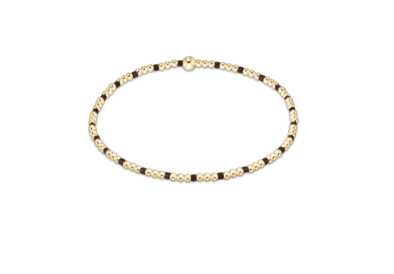 HOPE SINCERITY PATTERN 2MM BEAD BRACELET - CHOCOLATE