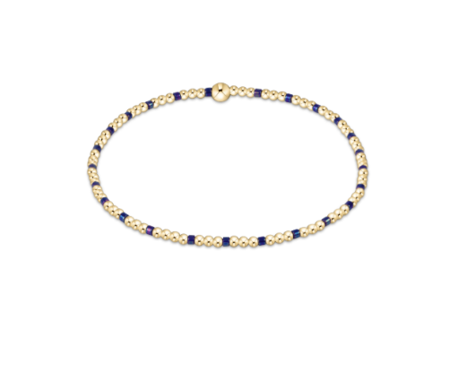 HOPE SINCERITY PATTERN 2MM BEAD BRACELET - BLUE METALLIC
