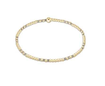 HOPE JOY PATTERN 2MM BEAD BRACELET - TAUPE WITH A TWIST