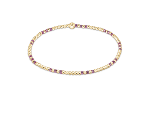 HOPE JOY PATTERN 2MM BEAD BRACELET - PINK METALLIC