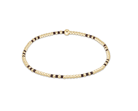 HOPE JOY PATTERN 2MM BEAD BRACELET - CHOCOLATE
