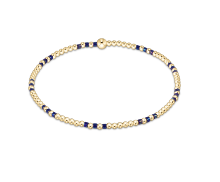 HOPE JOY PATTERN 2MM BEAD BRACELET - BLUE METALLIC
