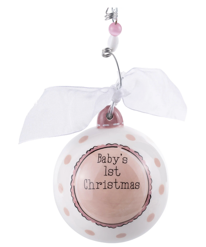 pink baby's first ornament