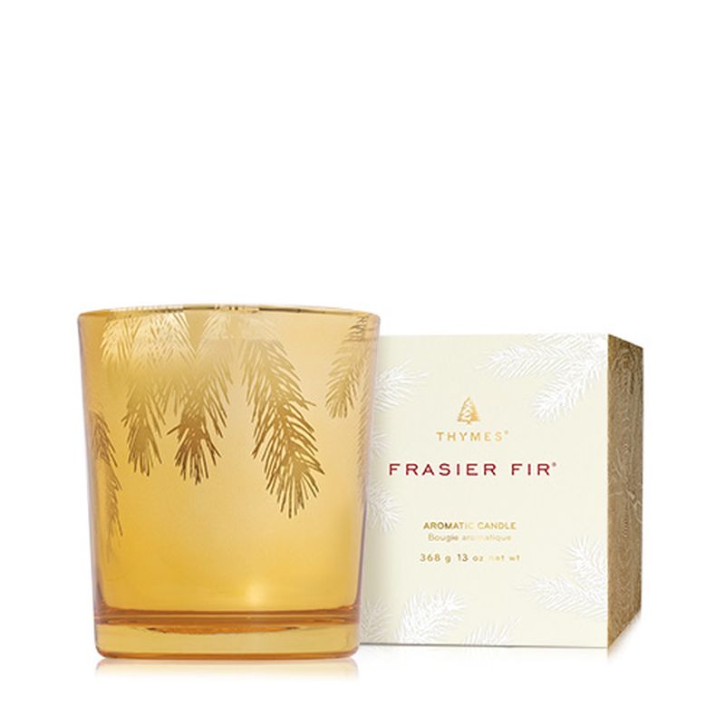 FRASIER FIR 13OZ GOLD POURED CANDLE PINE NEEDLE
