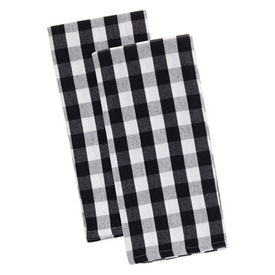 BLACK BUFFALO CHECK TEA TOWELS S/2