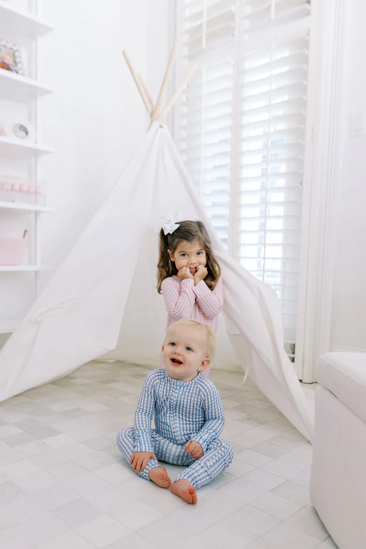 PINK GINGHAM SLEEP ROMPER