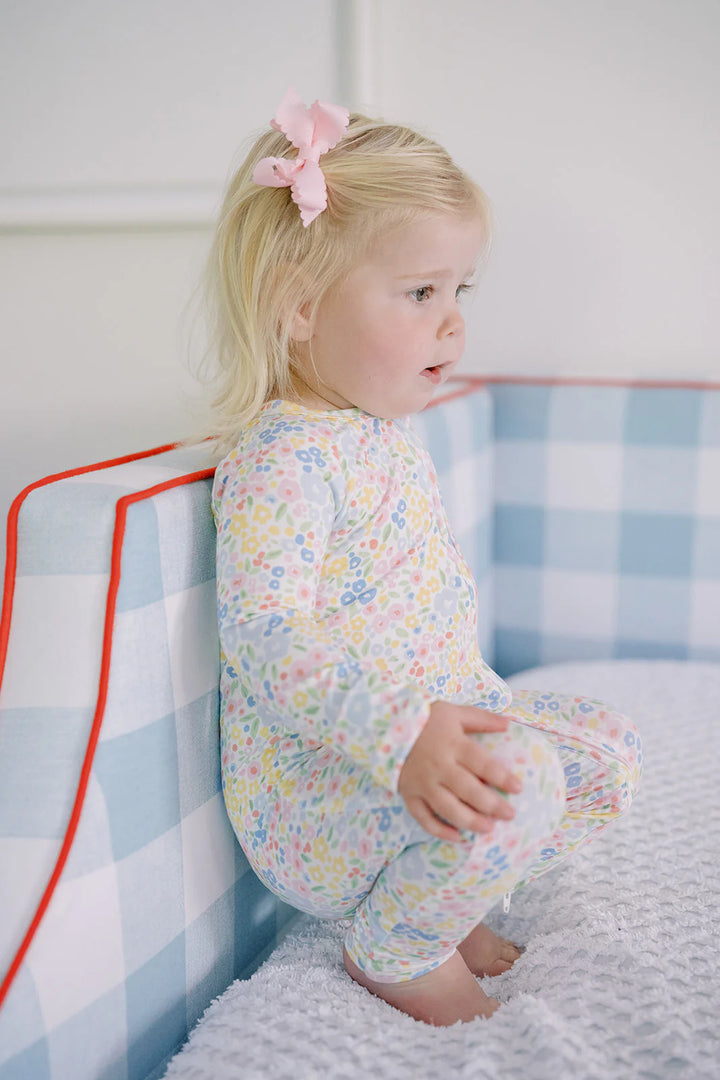 MULTI COLORED FLOWER SLEEP ROMPER