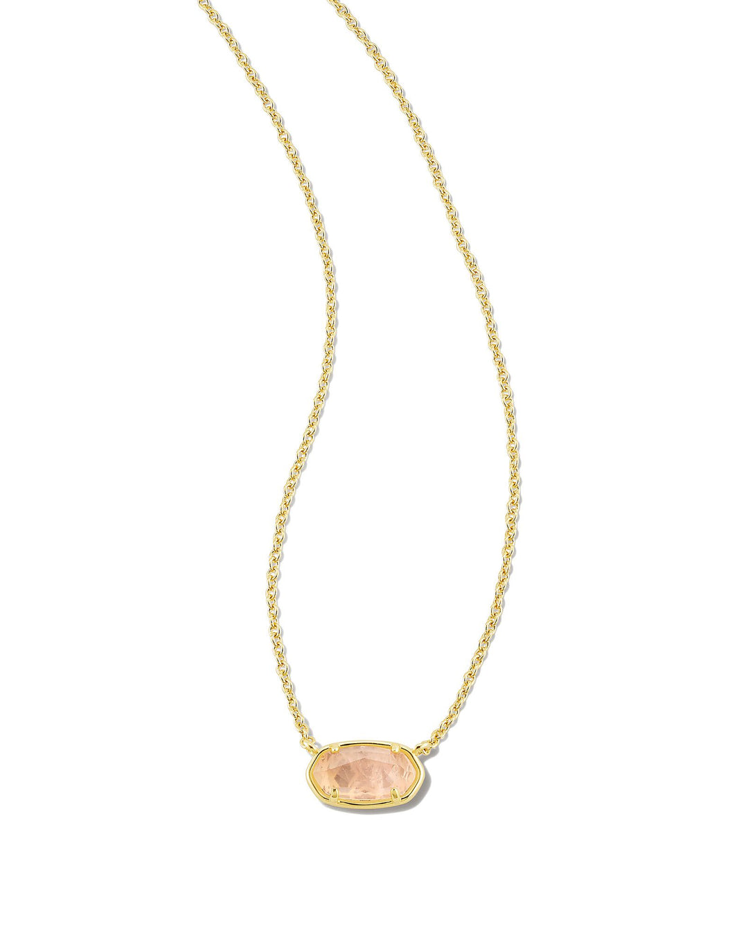 GRAYSON STONE PENDANT NECKLACE, GOLD ROSE QUARTZ