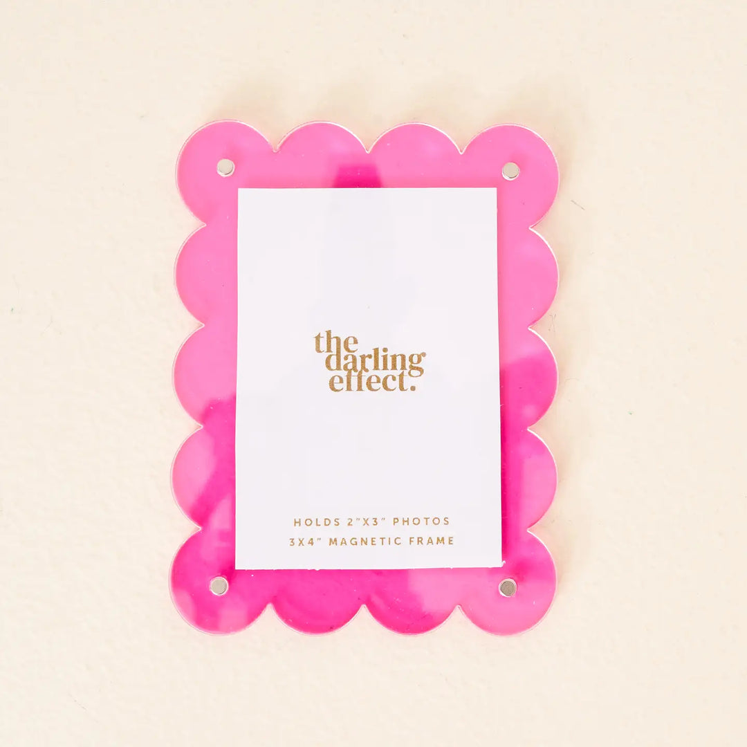 HOT PINK MINI ACRYLIC MAGNETIC PICTURE FRAME