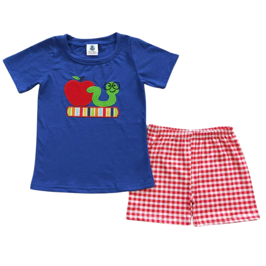 BACK TO SCHOOL APPLE SHORT SET