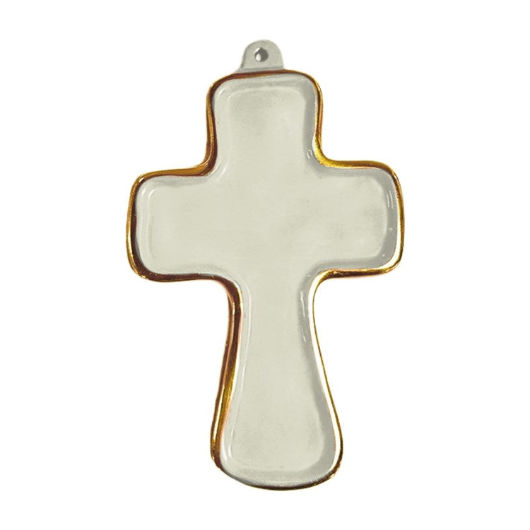 CREAM ENCANTO ATHENS CROSS ORNAMENT