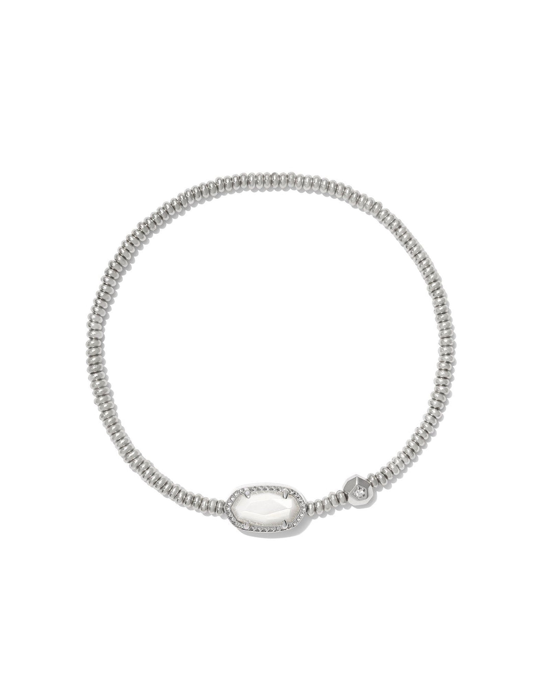 GRAYSON STRETCH BRACELET, SILVER WHITE MOTHER OF PEARL