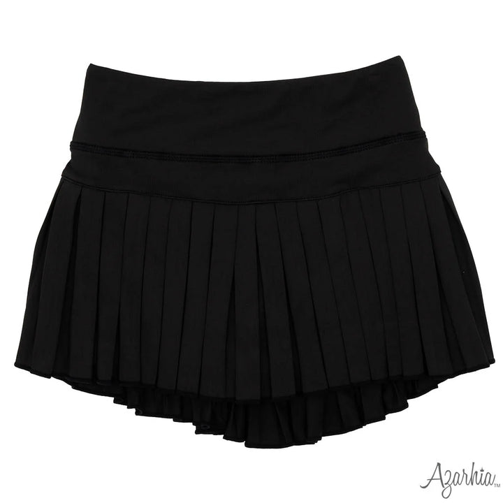 BLACK MINI PLEATED SKORT
