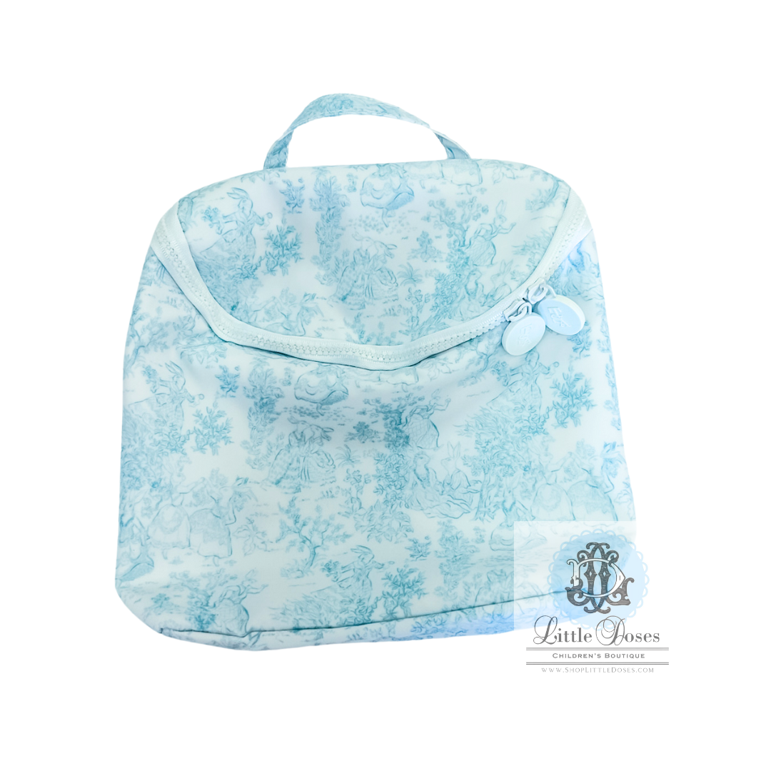 BLUE BUNNY TOILE TAKE AWAY BAG