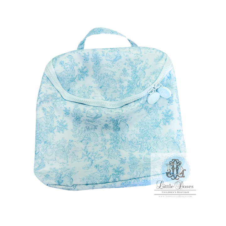 BLUE BUNNY TOILE TAKE AWAY BAG