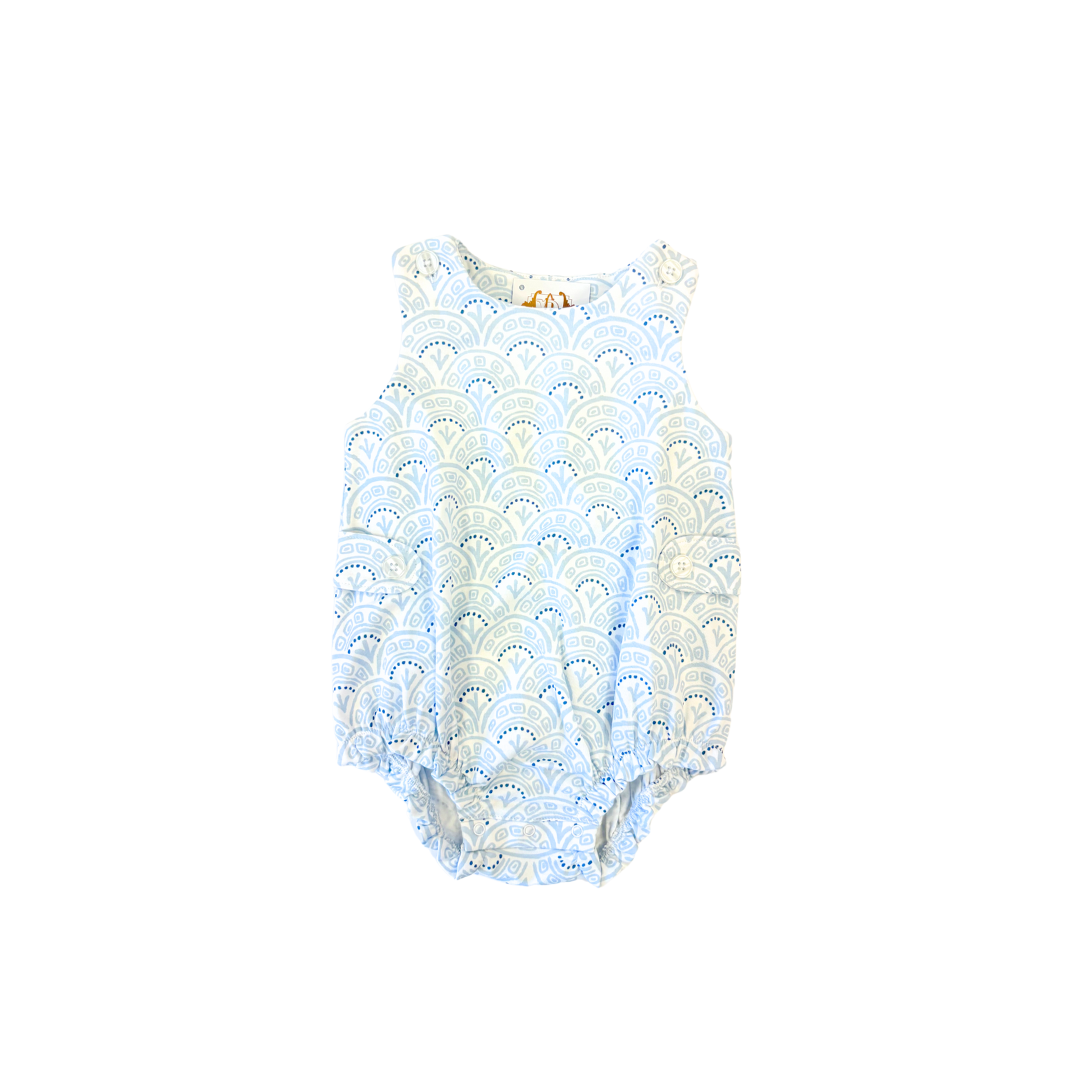 BLUE SCALLOP SLEEVELESS BUBBLE